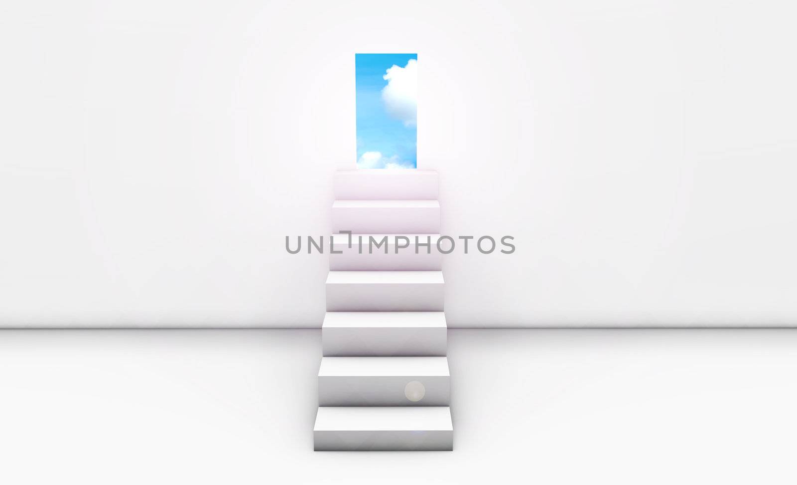 Stairway to Heaven in 3d Concept Background