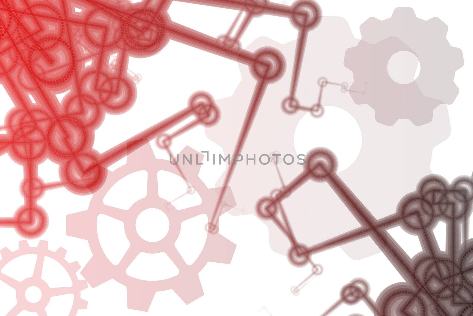 Futuristic Factory Robot Tech Arms Abstract Illustration