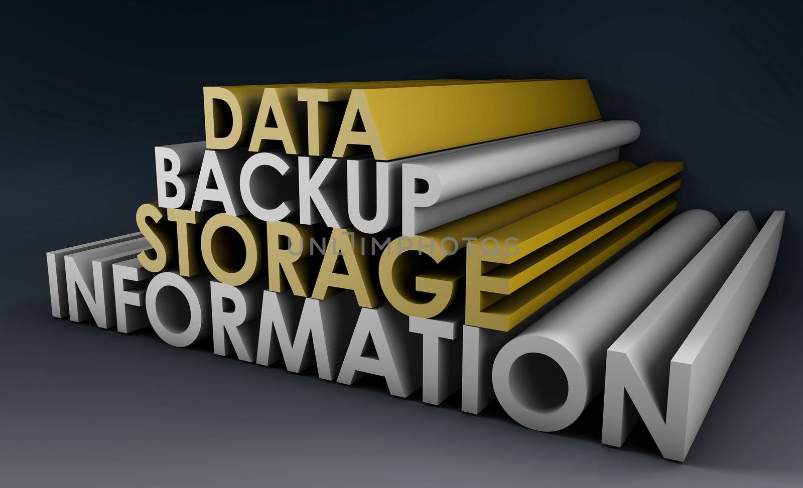 Data Backup Information in 3d Art Sign