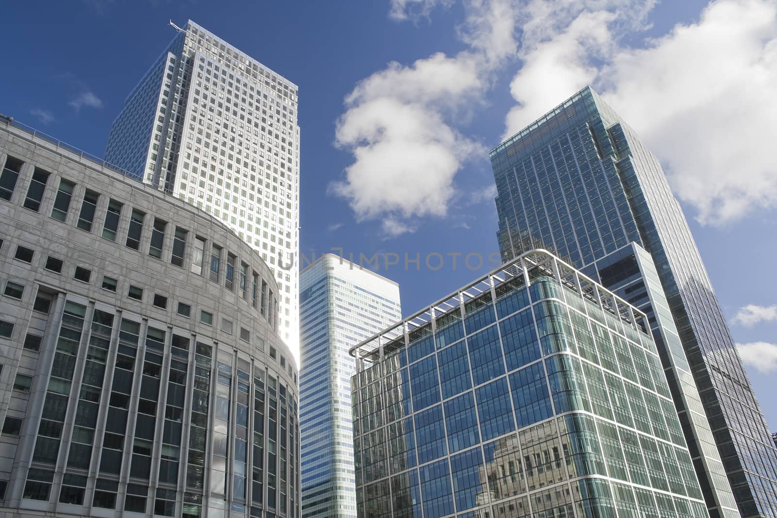 Canary Wharf skyscrapers in London by kmiragaya