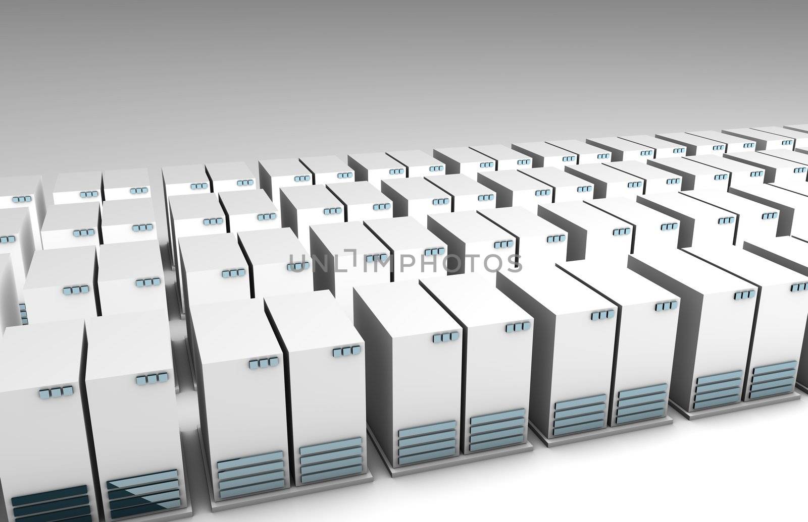 Rows of Servers at a Data Storage Center