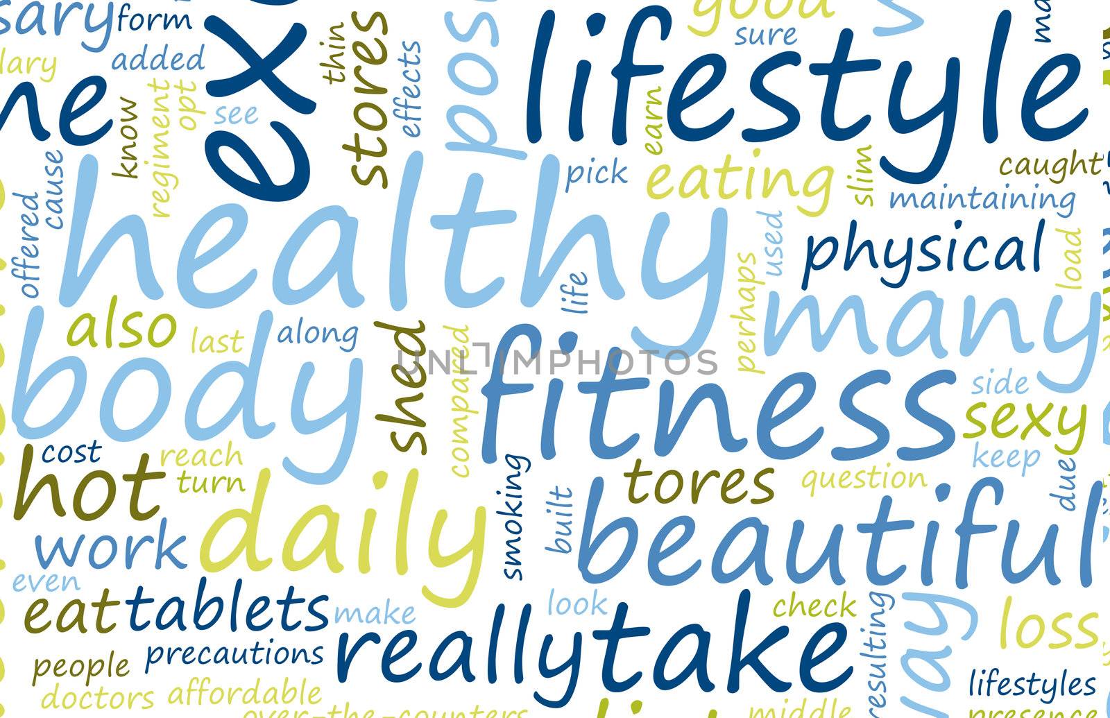 Health and Fitness List as Abstract Background