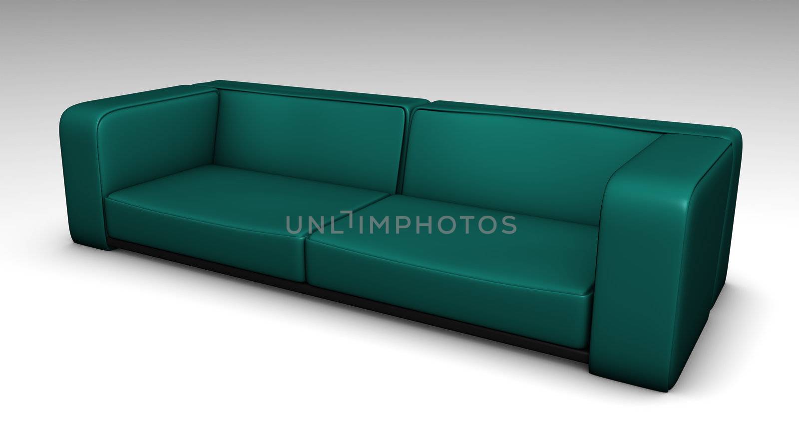 Blue Leather Sofa in 3d Furniture Illustration
