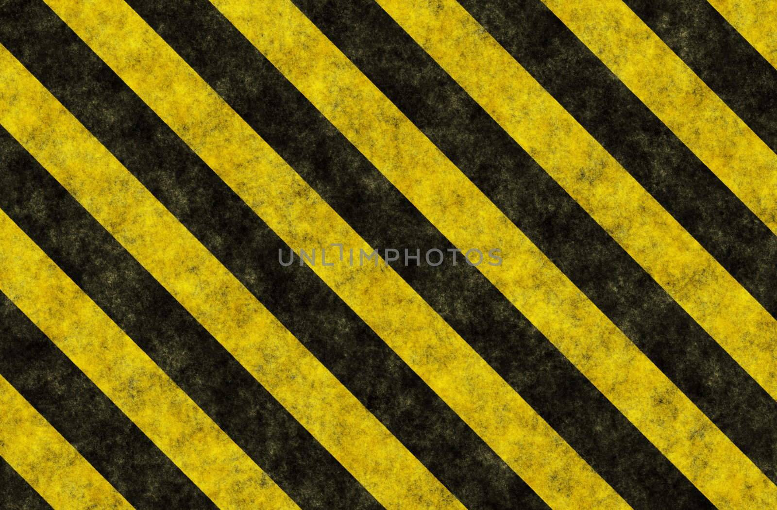 Black Yellow Hazard Stripes as Grunge Background