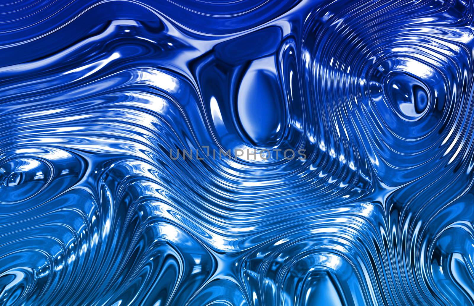Blue Liquid Metal Wild Clean Ripple Texture