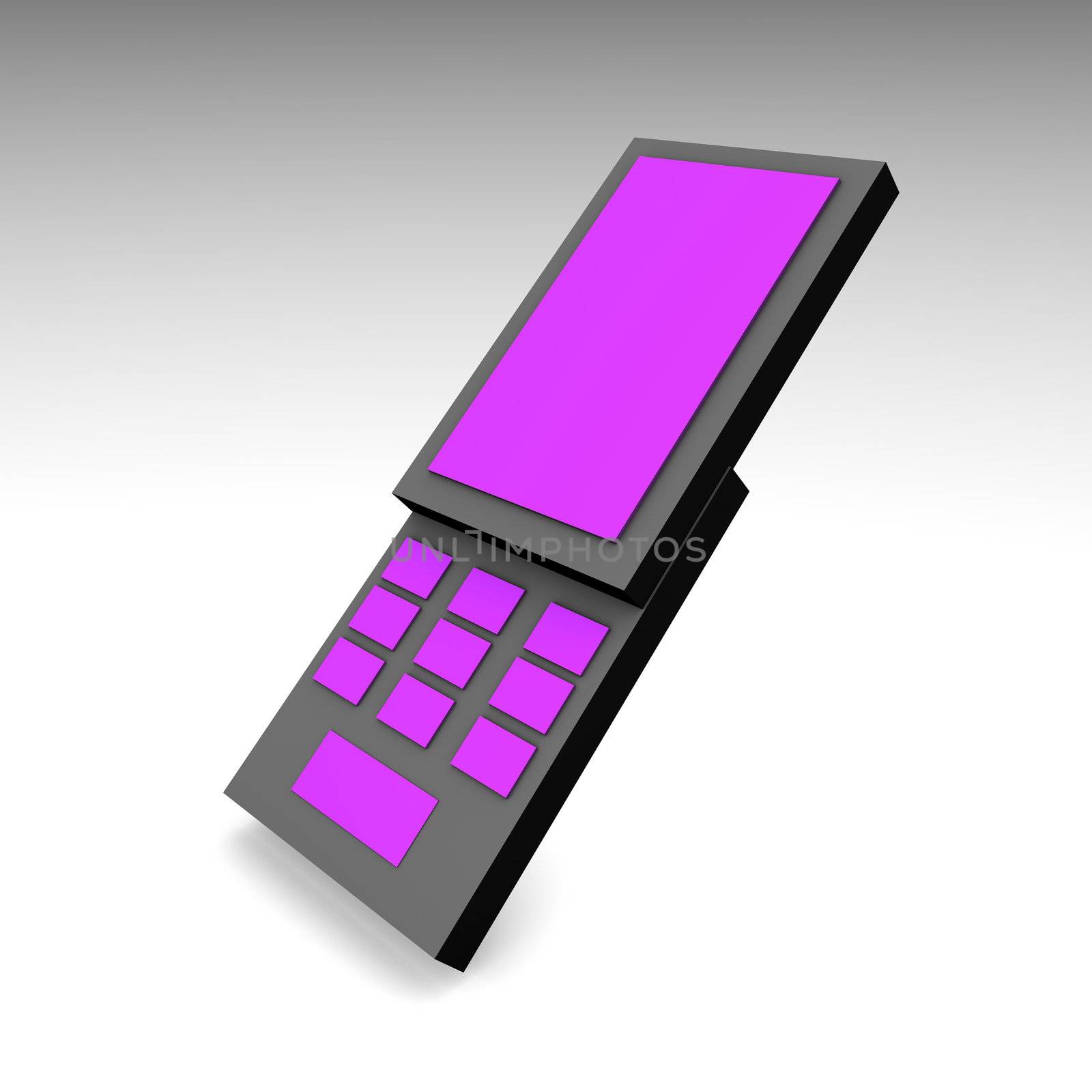 Mobile Phone in 3d and Black Pink