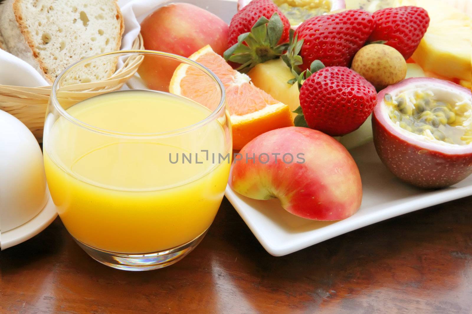 Fresh Fruits Sliced and Assorted on a Plate