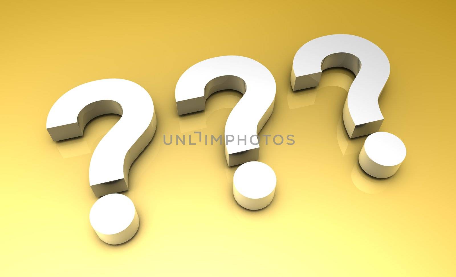 Question Marks in Metal Gold Texture Background