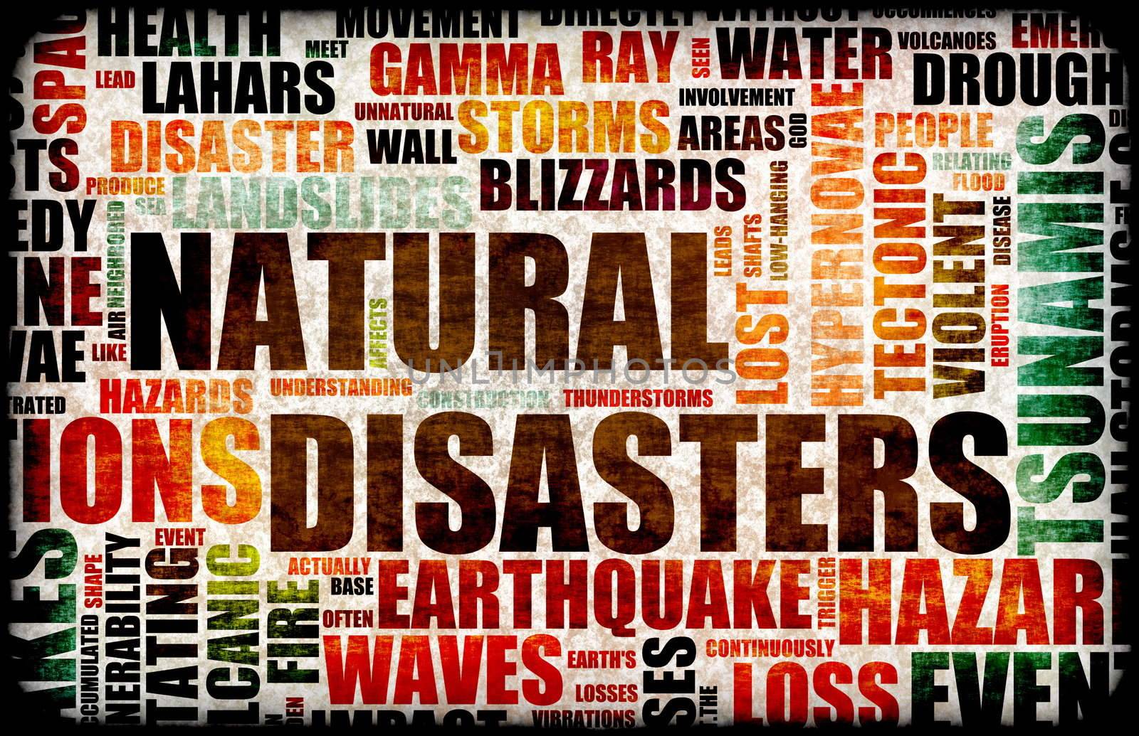 Natural Disasters Grunge as a Art Background