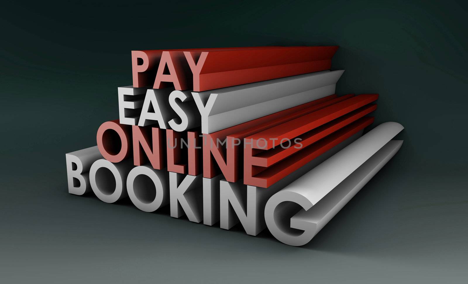 Online Booking System in a 3d Illustration