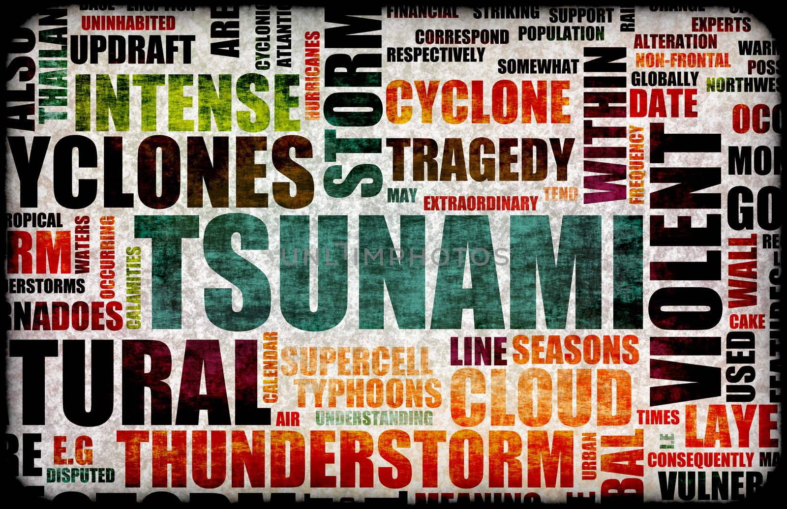 Tsunami Natural Disaster as a Art Background
