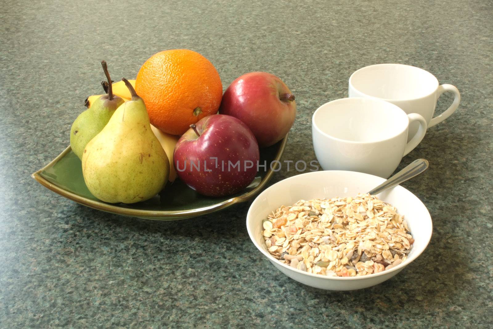 Healthy Breakfast with Fresh Fruits and Coffee