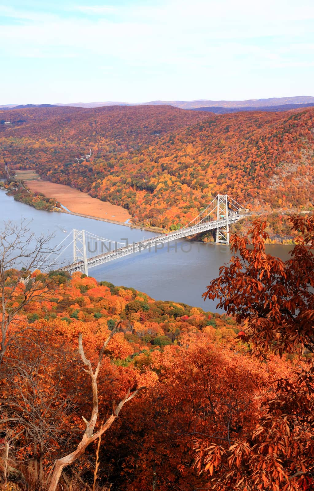 The foliage scenery at Hudson River region in New York State