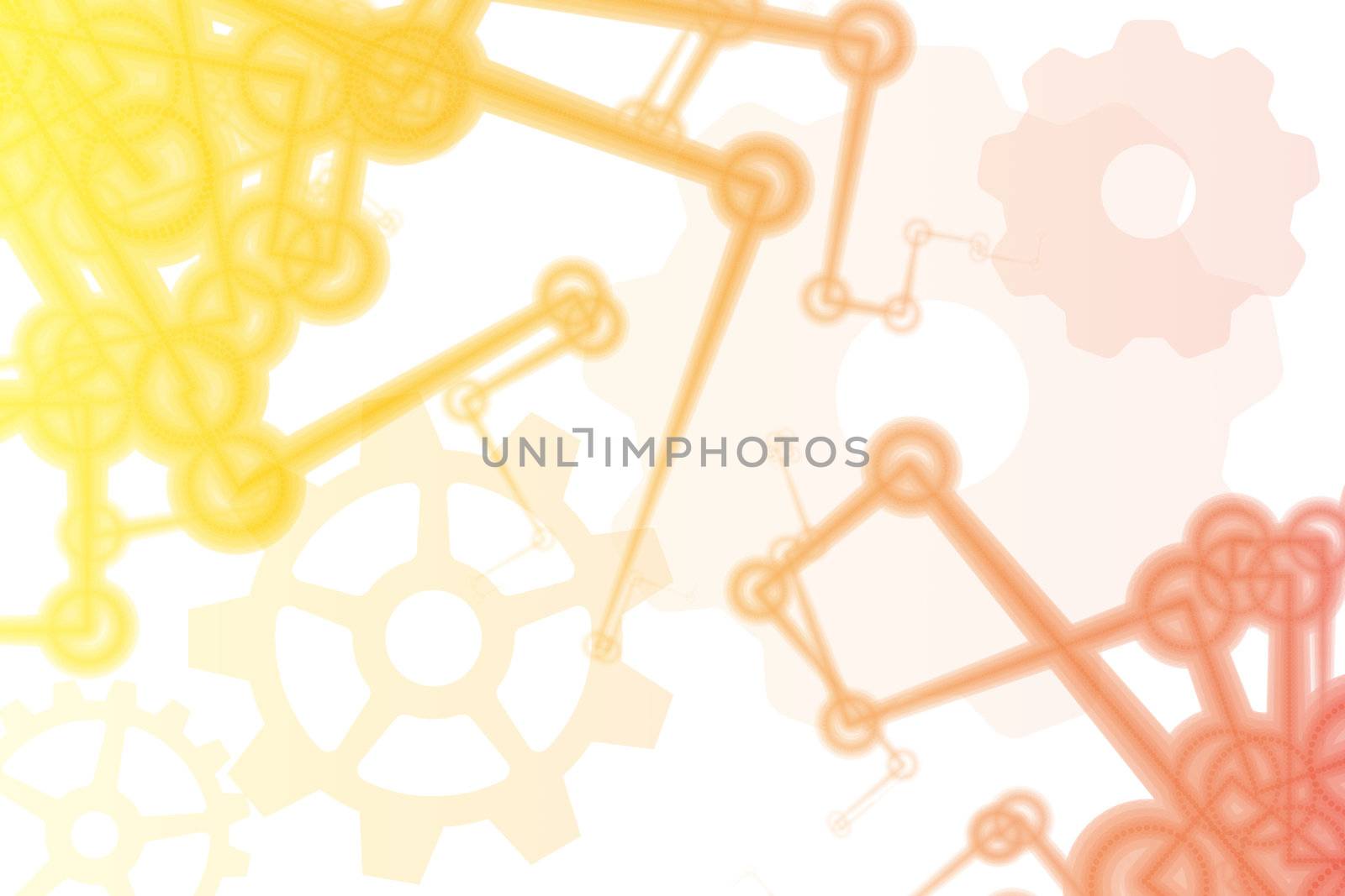 Futuristic Factory Robot Tech Arms Abstract Illustration