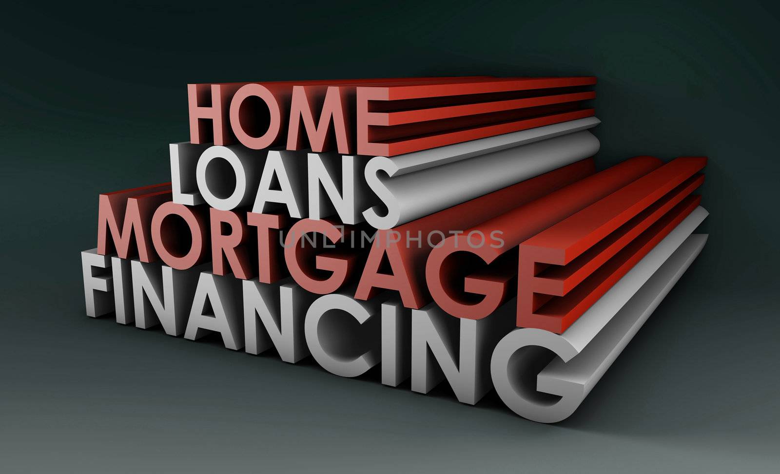 Home Loans Mortgage Financing Concept in 3d