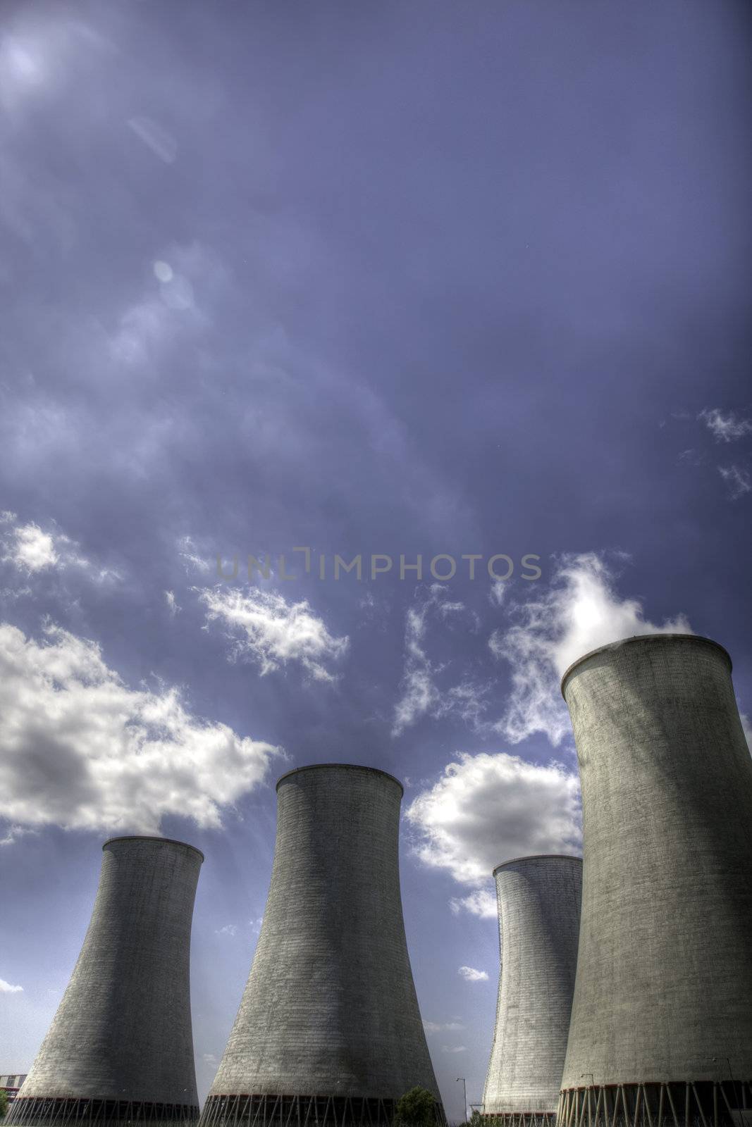 Nuclear power plant with cooling tower by woodoo