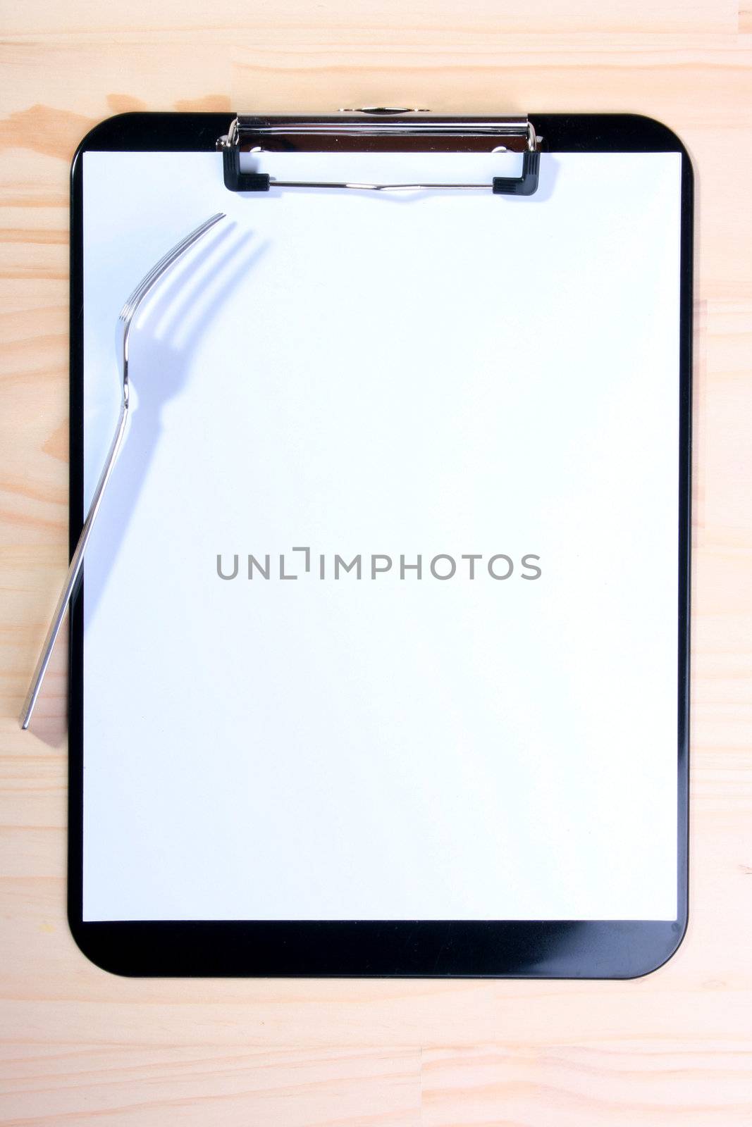 Blank clipboard and fork by VIPDesignUSA