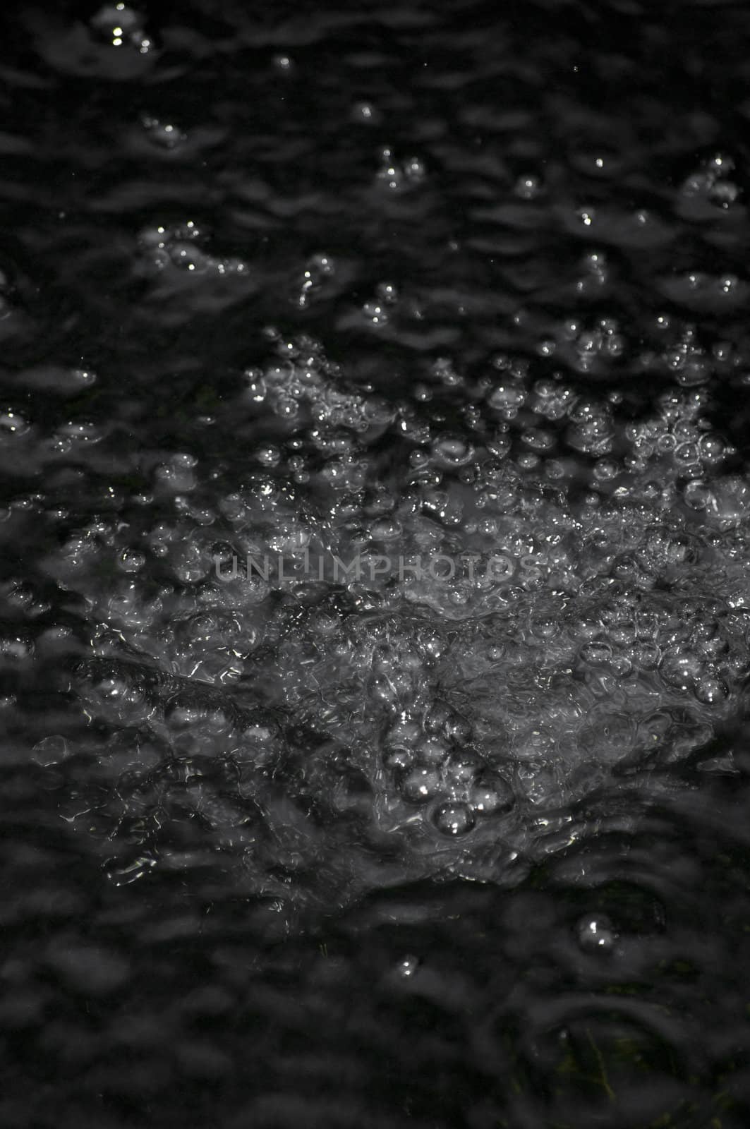 closeup of water splashing with lots of bubbles