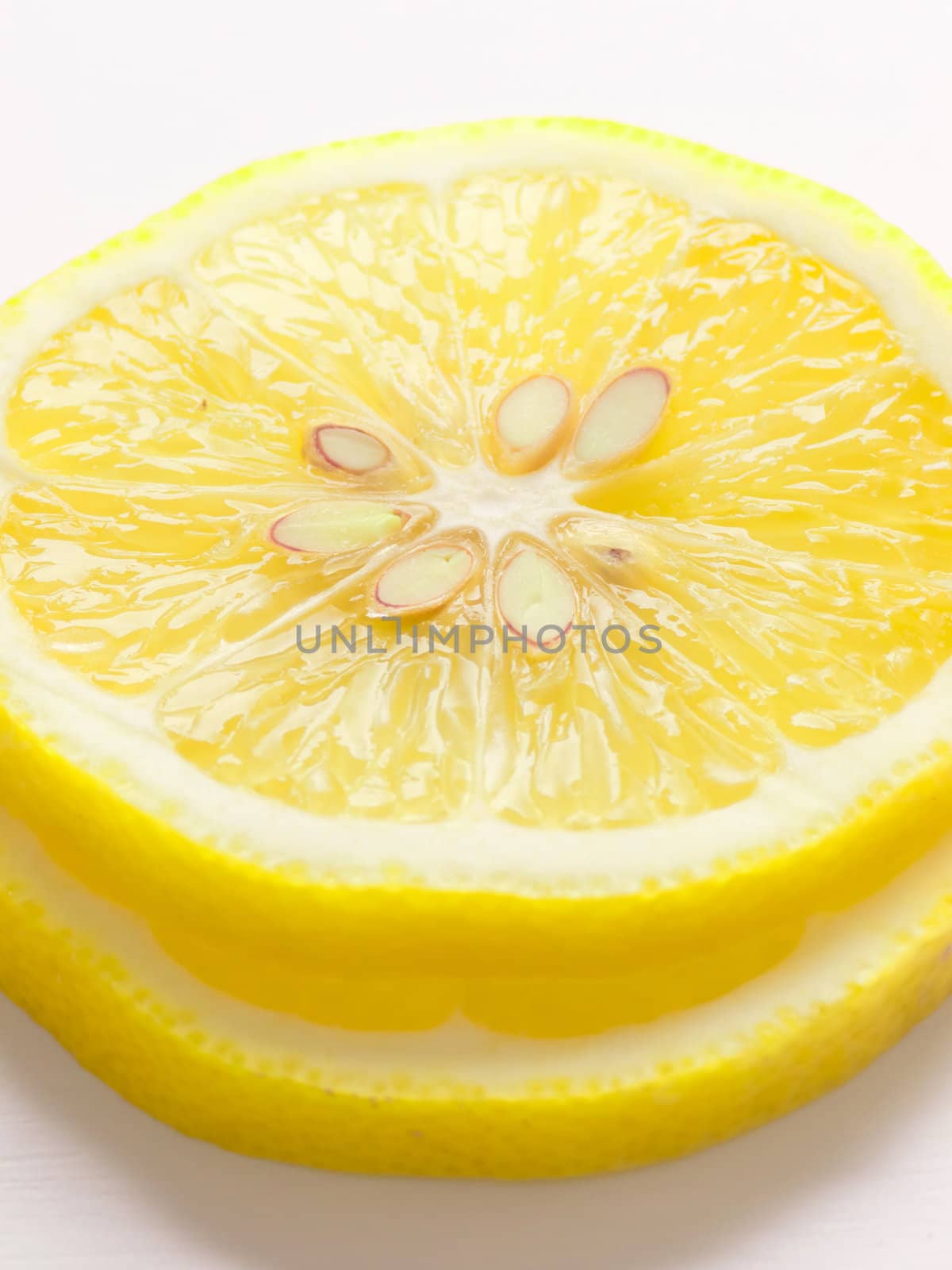 close up of a stack of sliced lemons