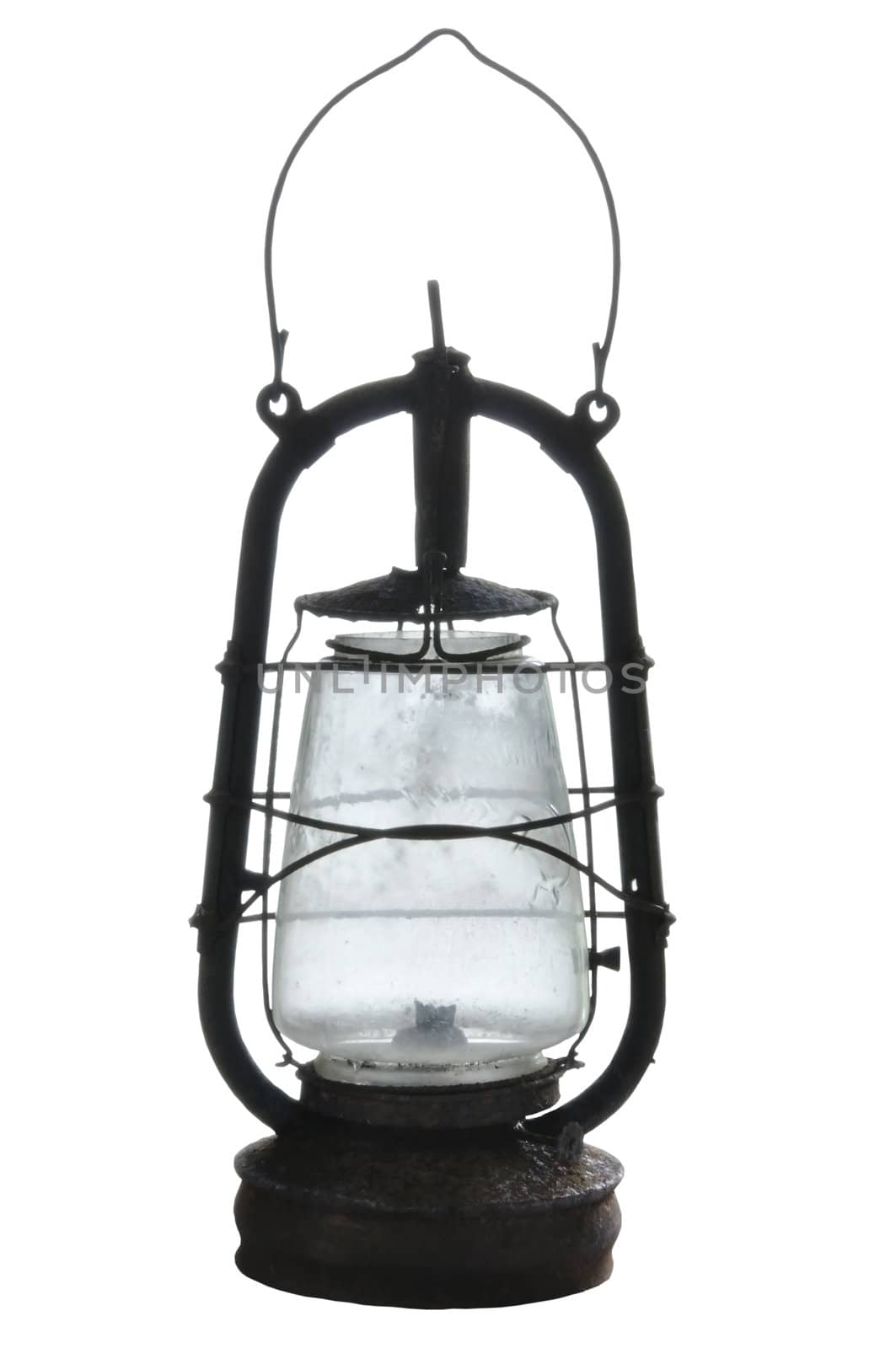 Lantern old iron rusty brown color