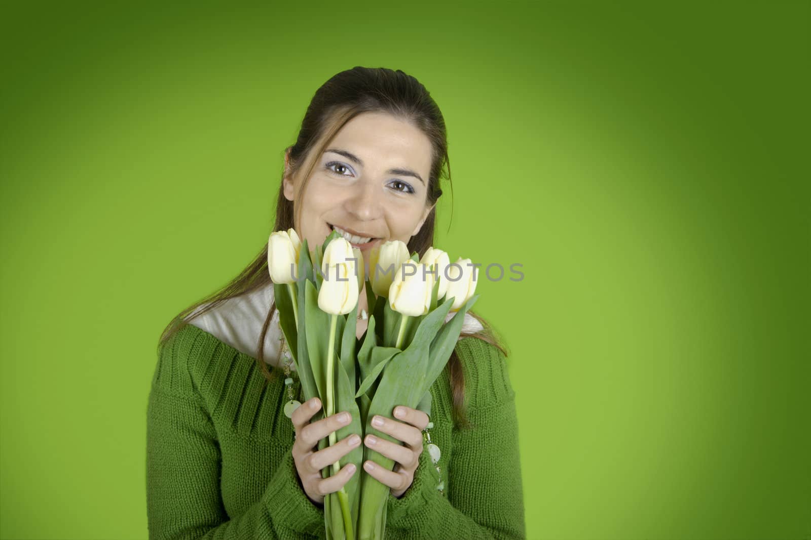 Woman with Tulips by Iko