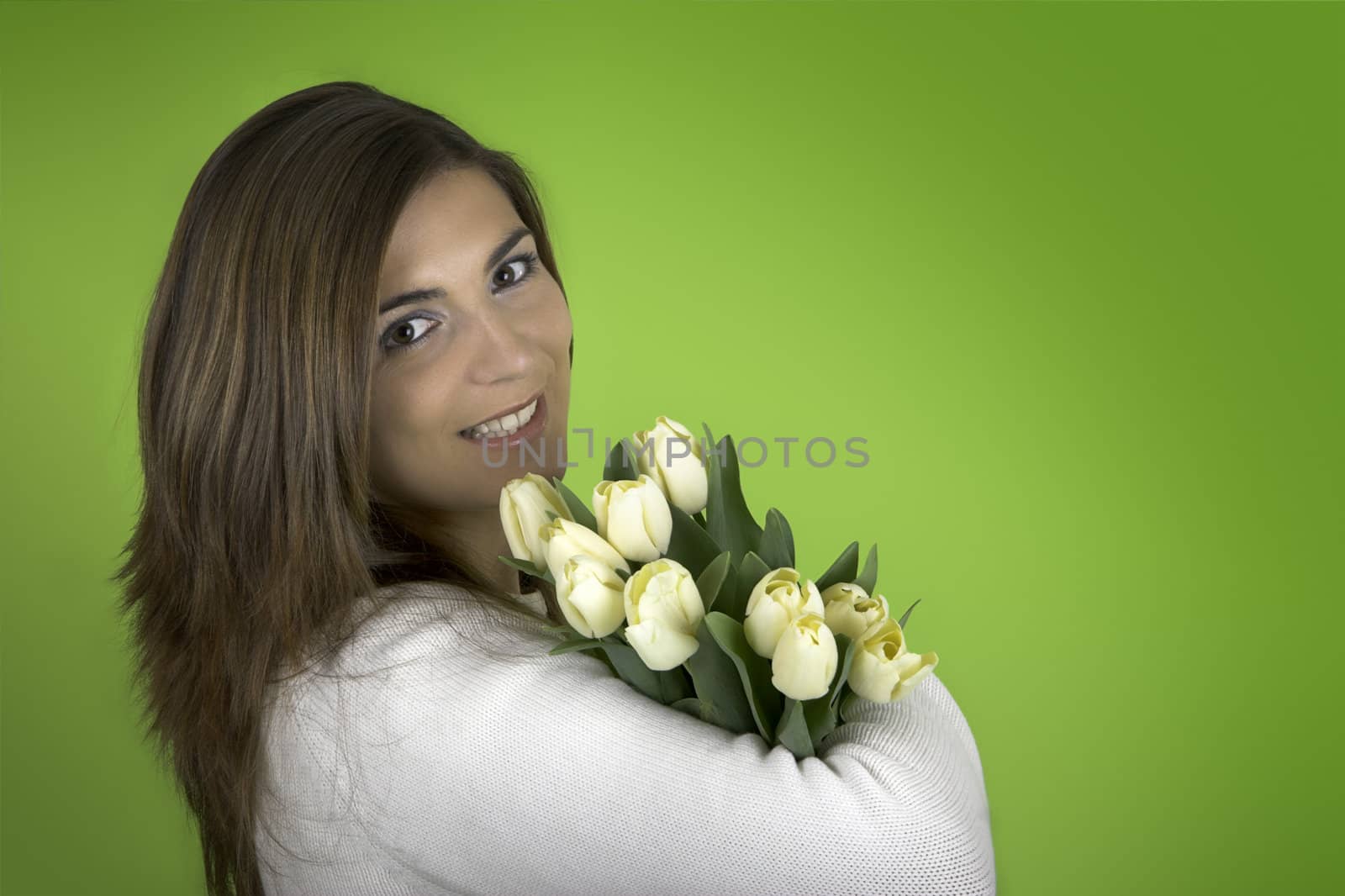 Woman with Tulips by Iko