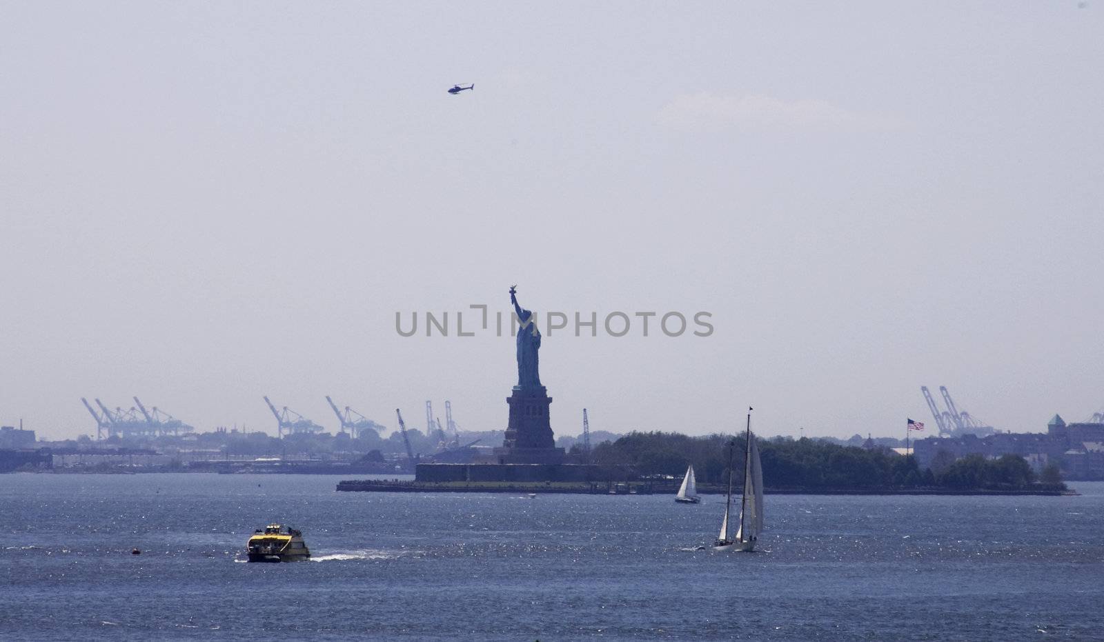 The Statue of Liberty as shot from the Brooklyn Promenade on Memorial Day 2008. 