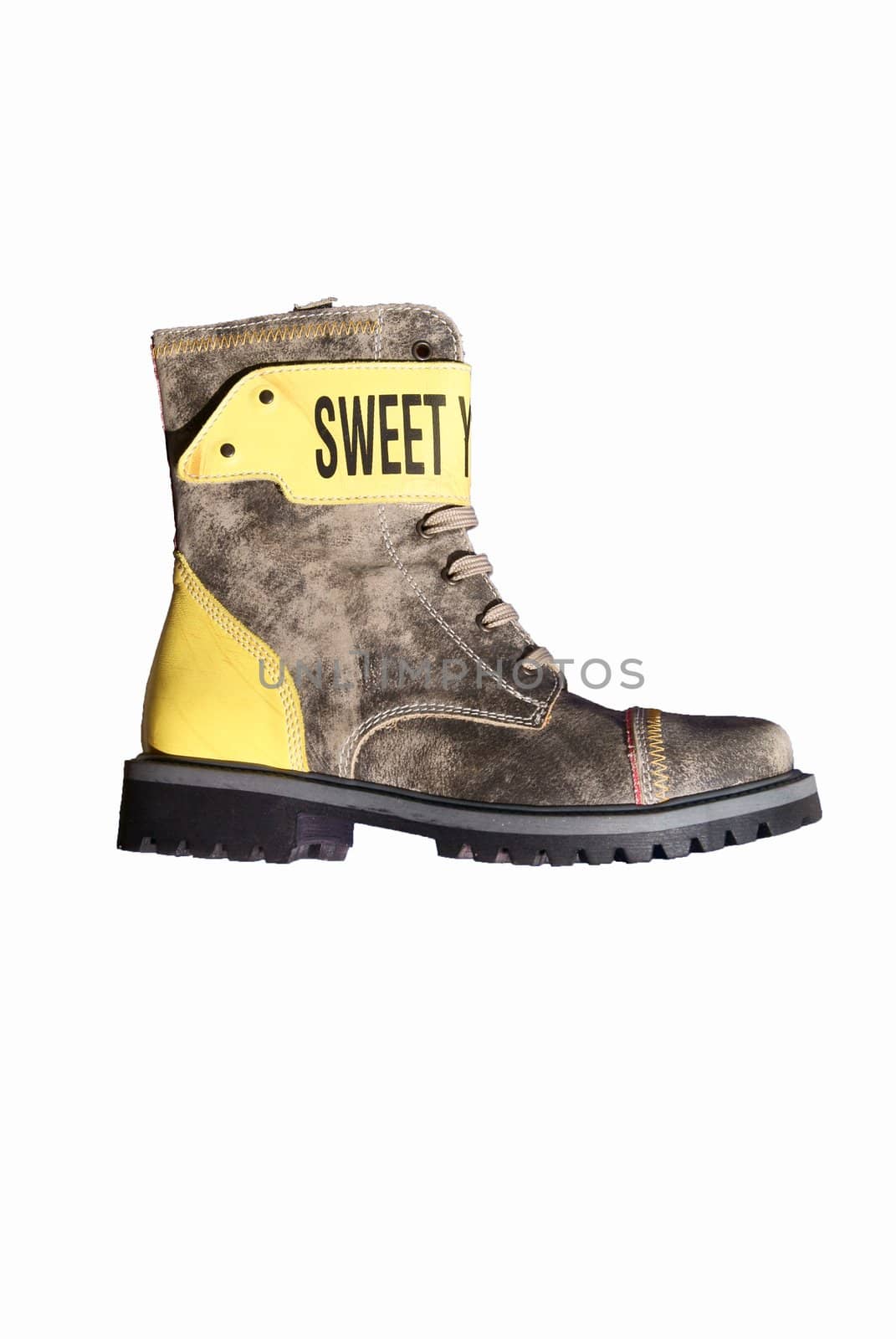 the autumnal leather boots yellow and strong