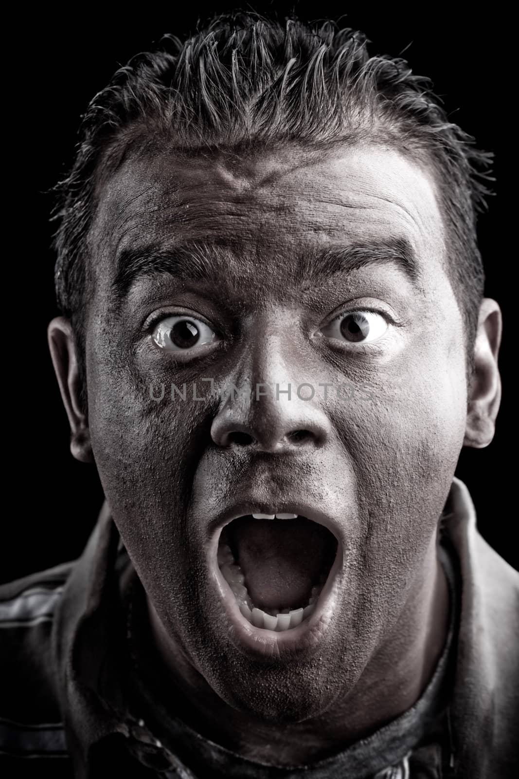 Scared Man Screaming by graficallyminded