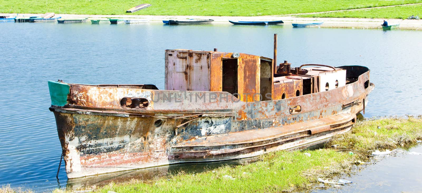 old ship on Danube river, Smederovo, Serbia by phbcz