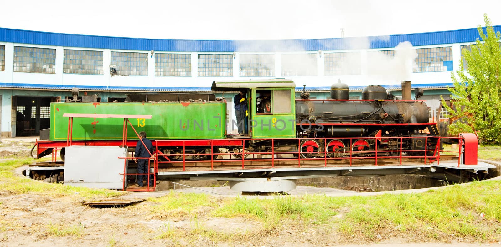 steam locomotive in depot, Kostolac, Serbia