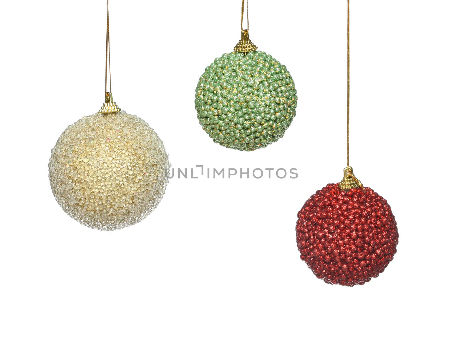 Group of christmas decorations hanging