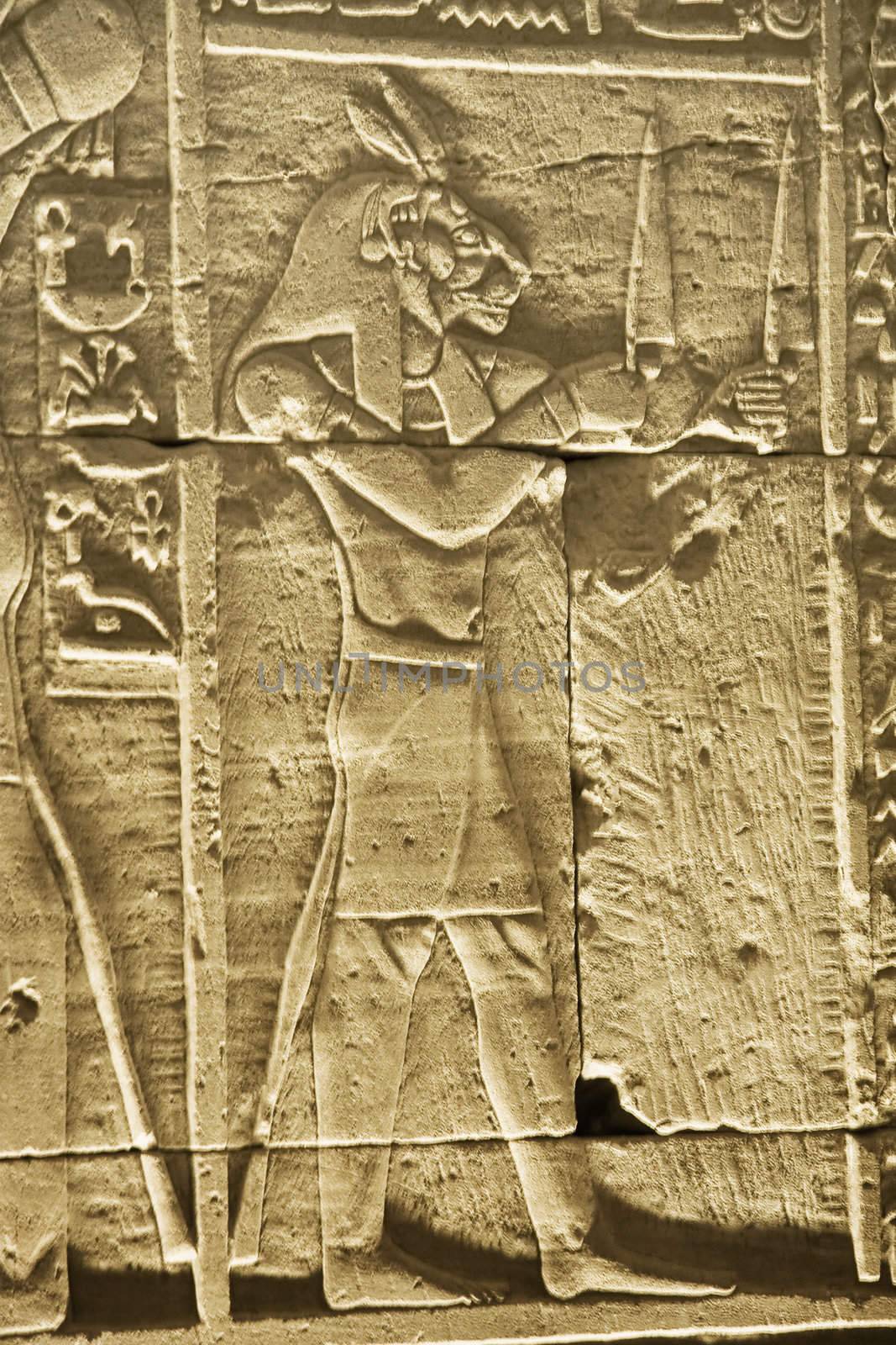 Details of Egyptian art. An example of the art of the pharaohs.