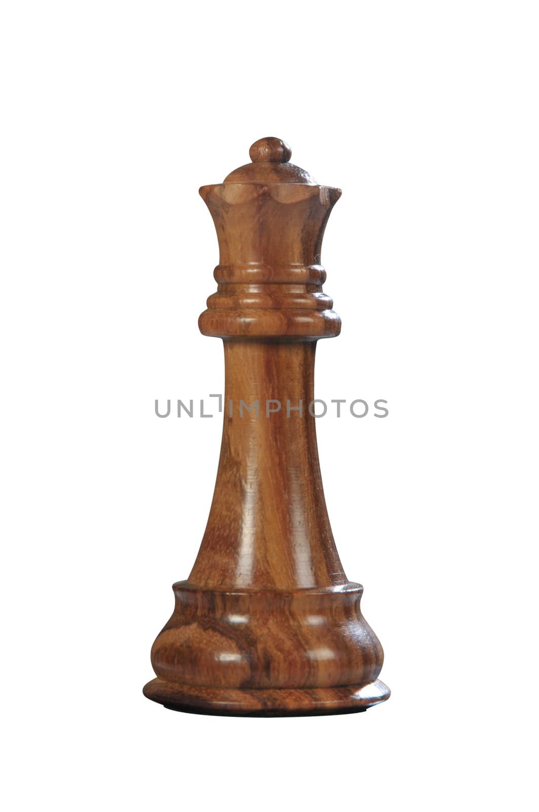 Black (brown) wooden queen - one of 12 different chess piece