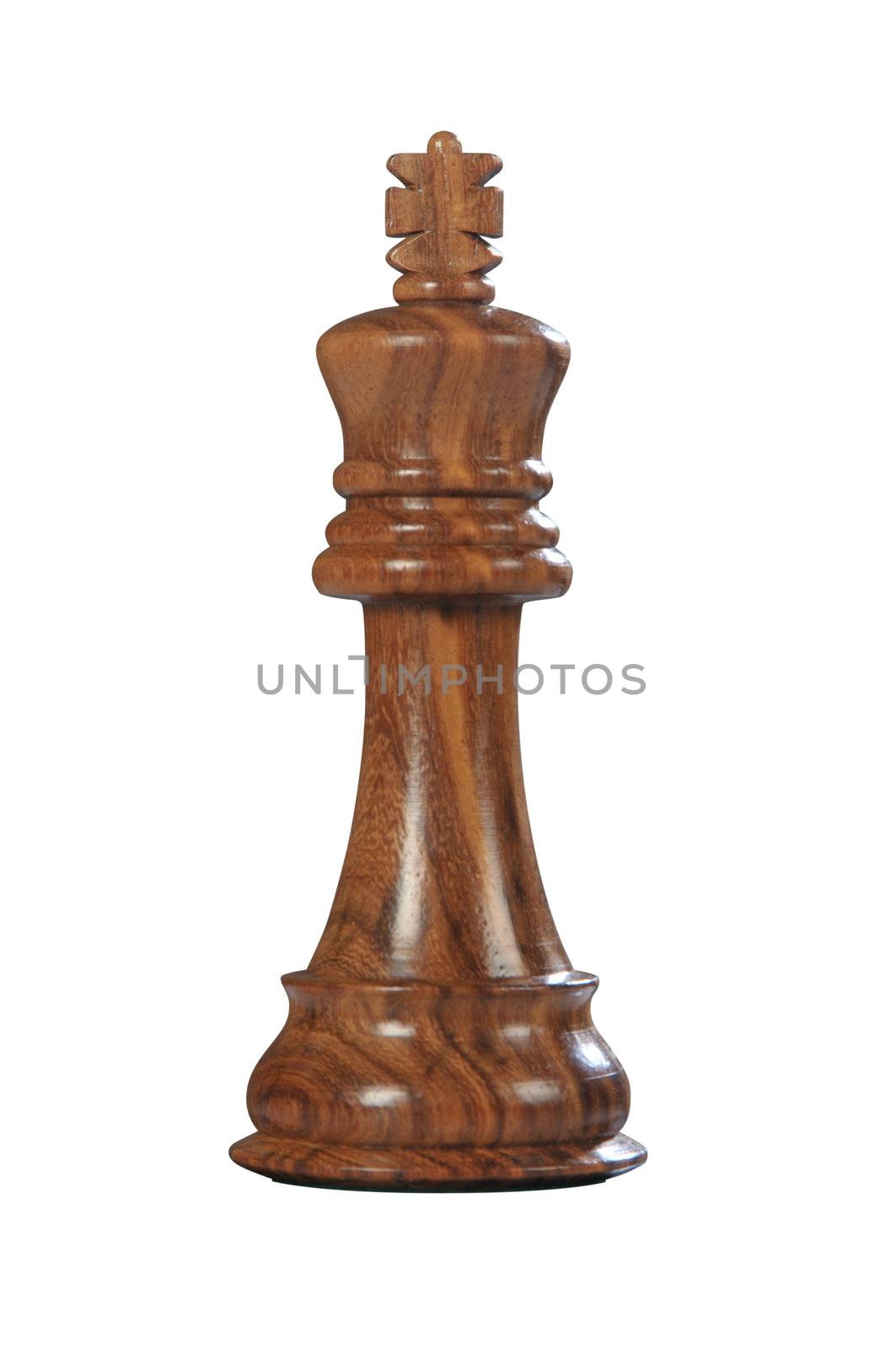 Black (Brown) wooden king - one of 12 different chess pieces