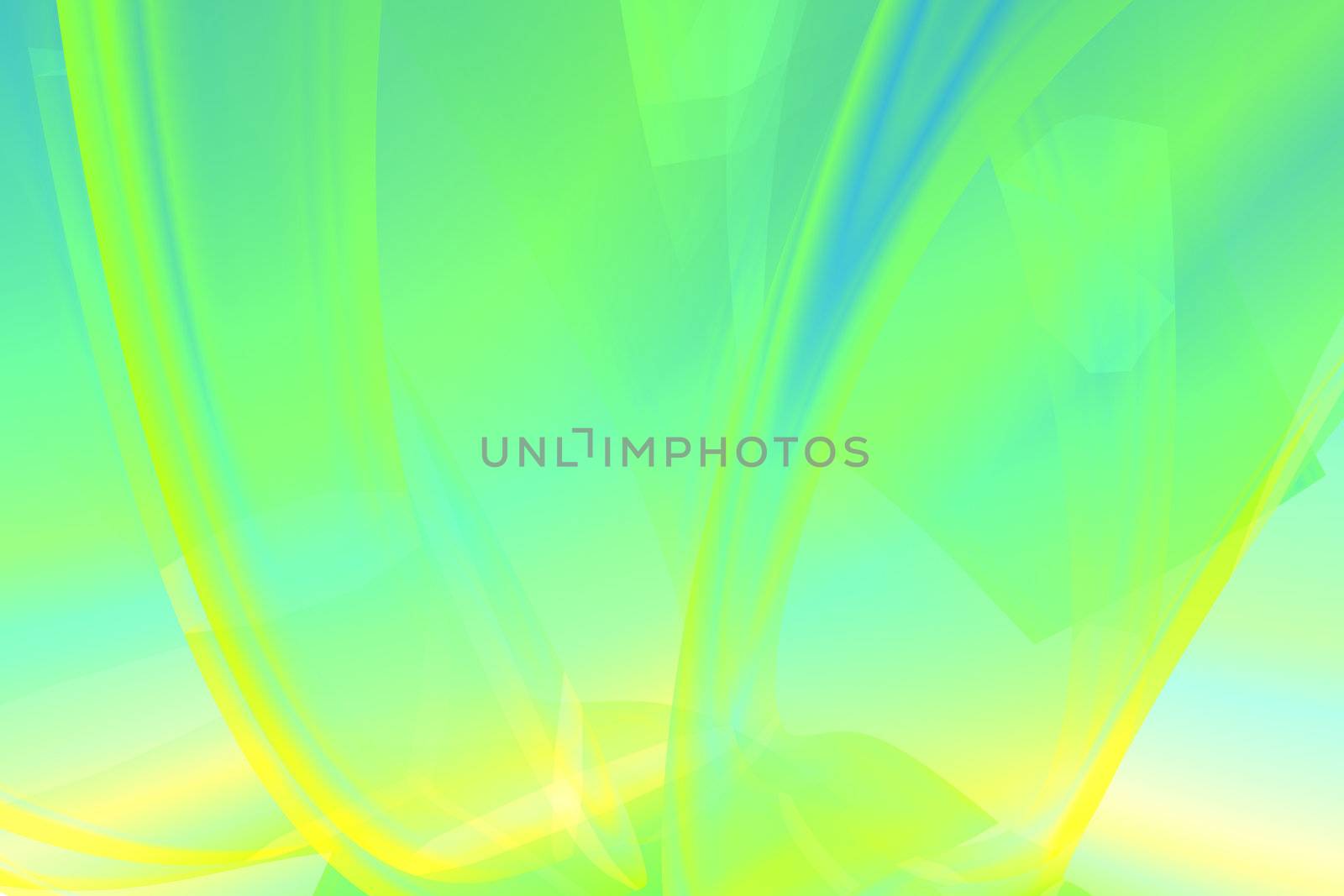 Abstract 3d background with green and yellow waves and lines