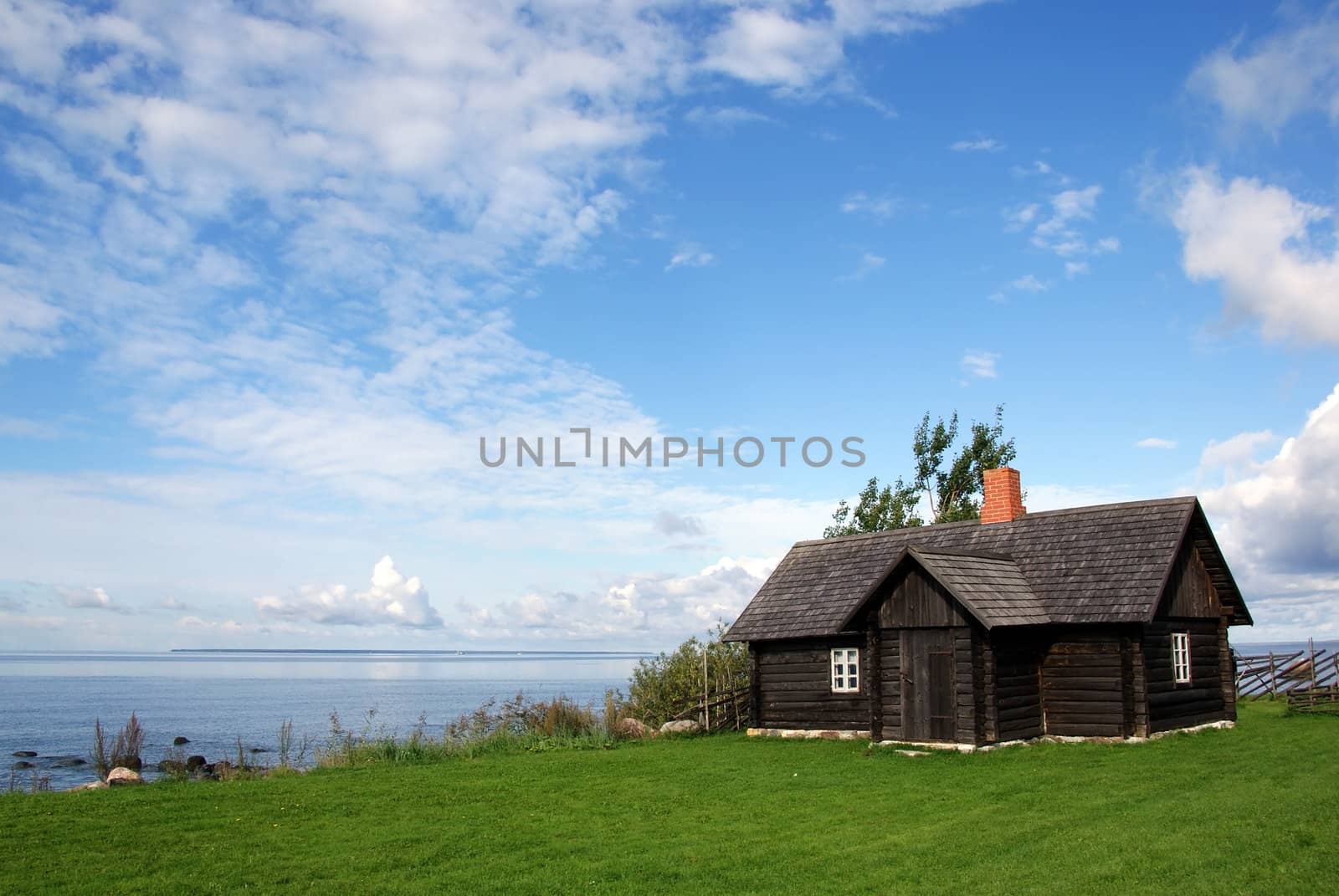 Wooden apartment house in a countryside