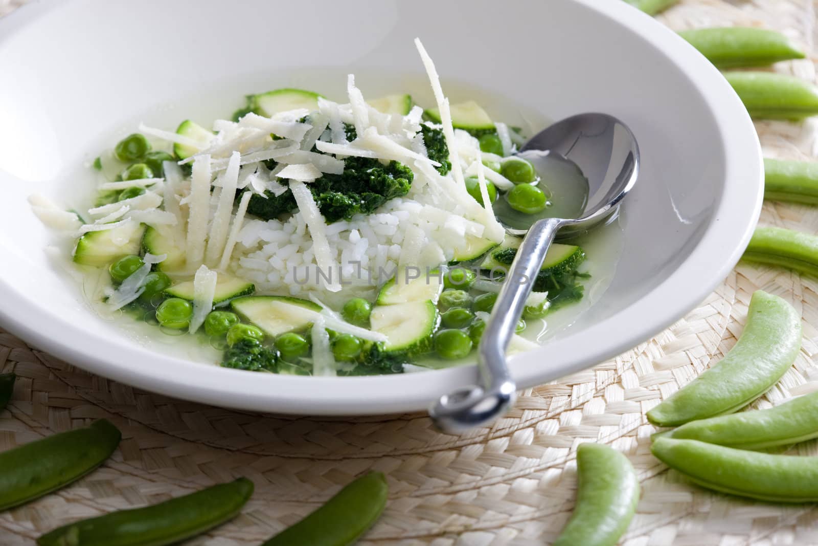 vegetable soup with parmesan cheese