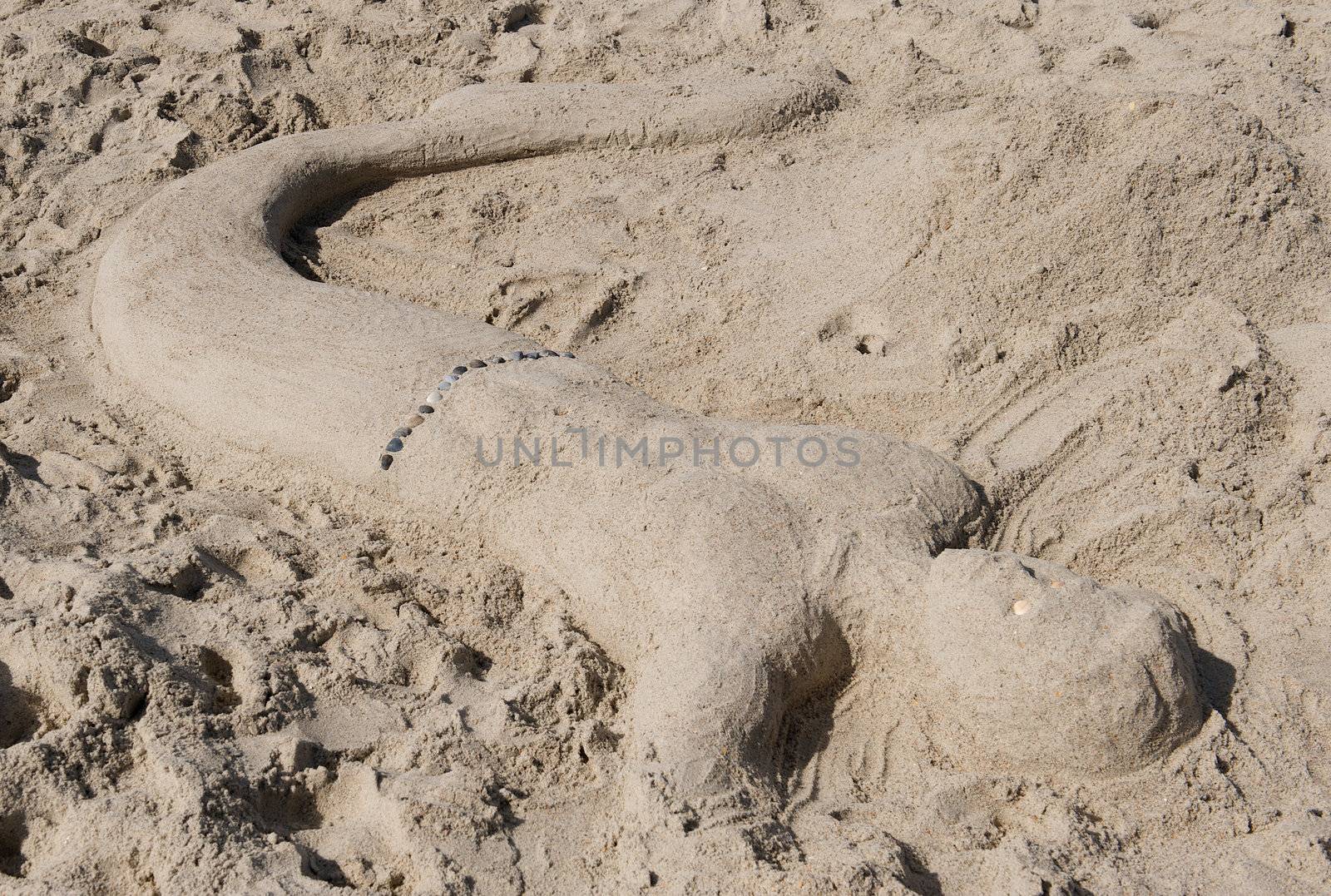 Sand sculpture of a merman by dmvphotos