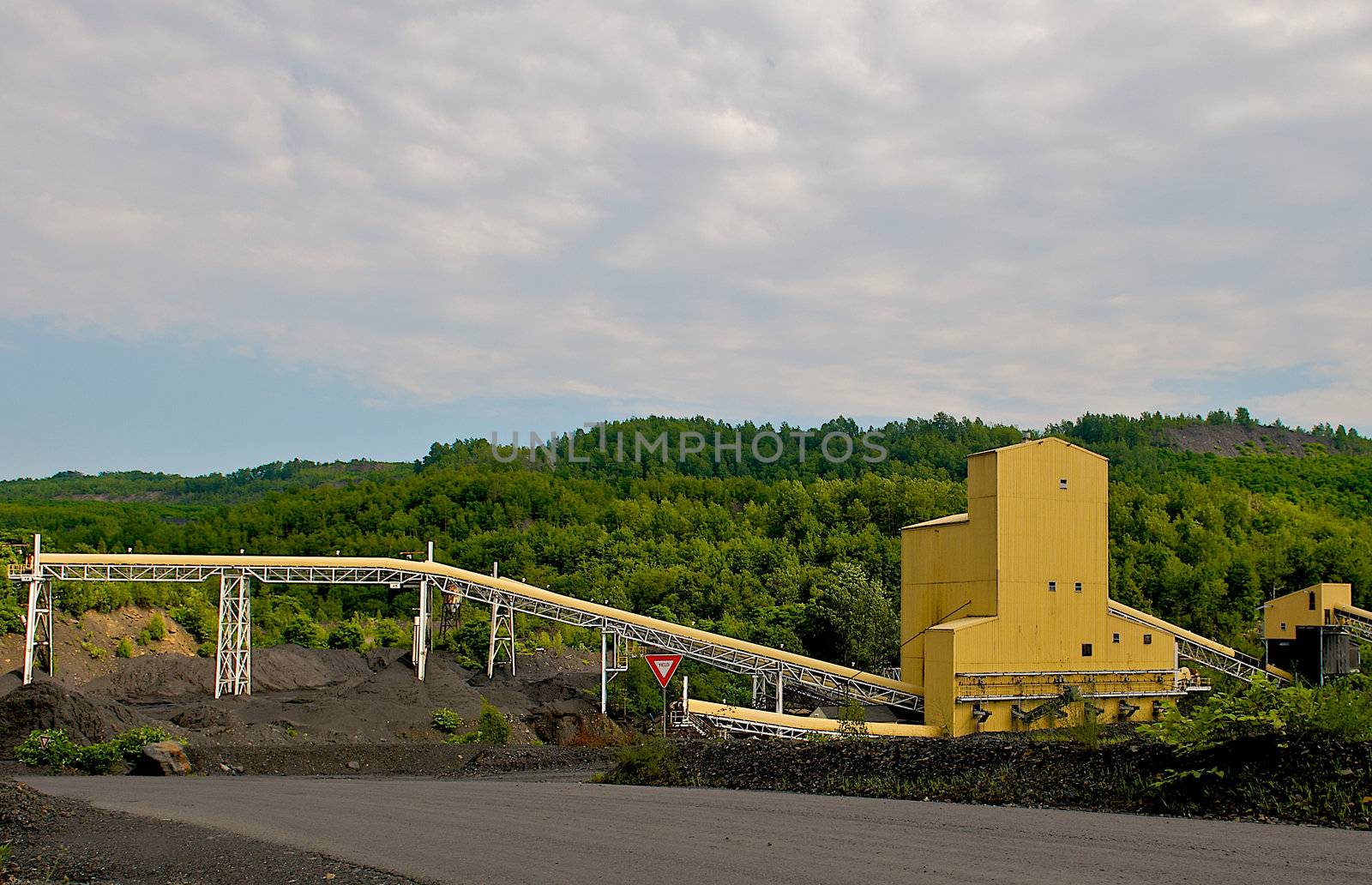 Industrial image of a coal mine breaker plant for anthracite coal
production.