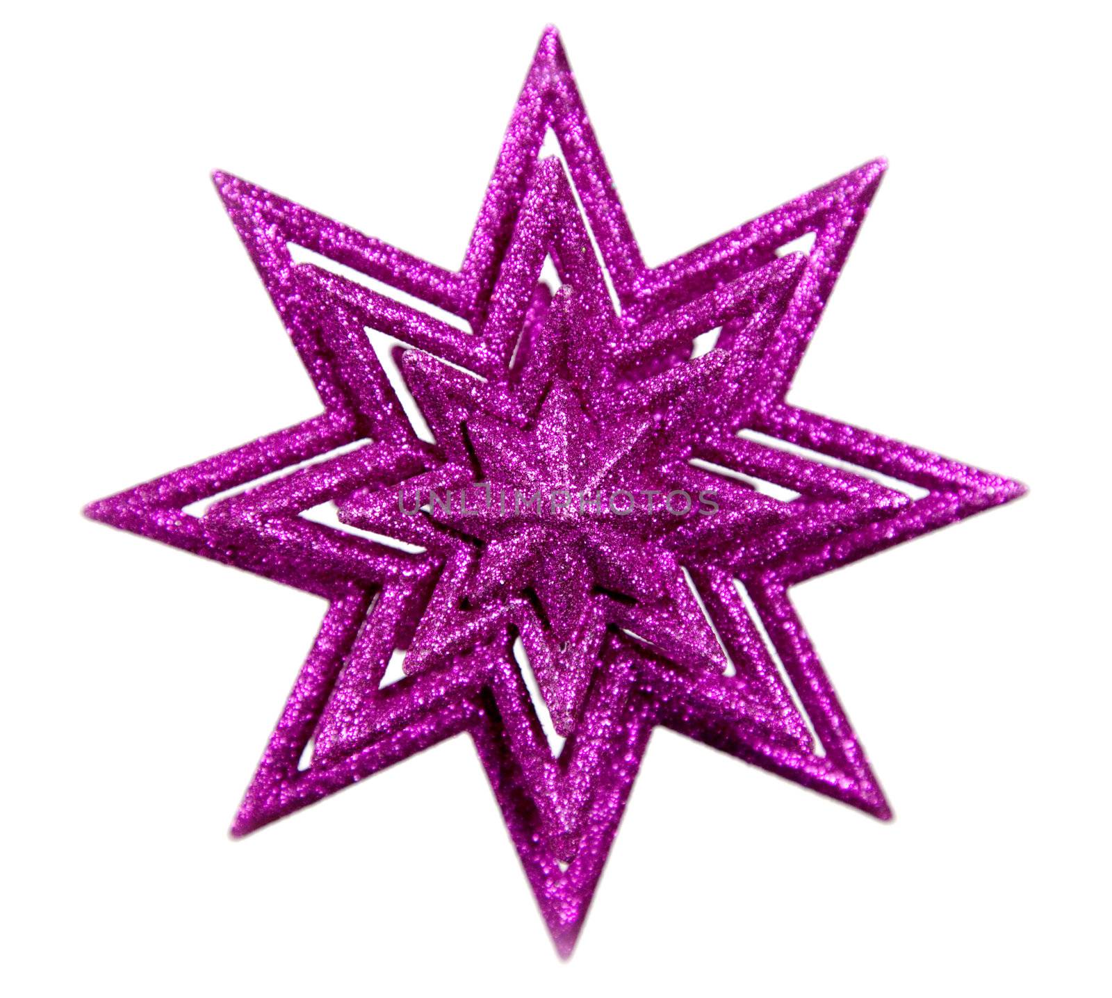 Isolated purple star on white