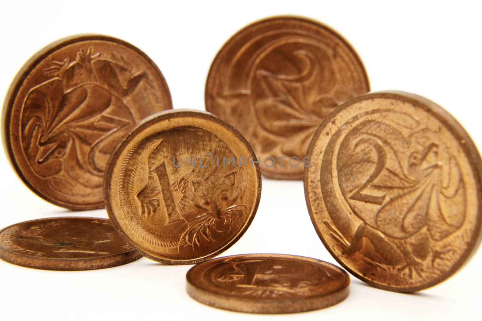 Copper coins by monkeystock