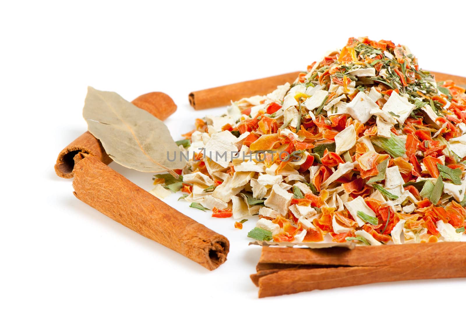 Dry spices. A set of colour dried seasonings isolated on a white background