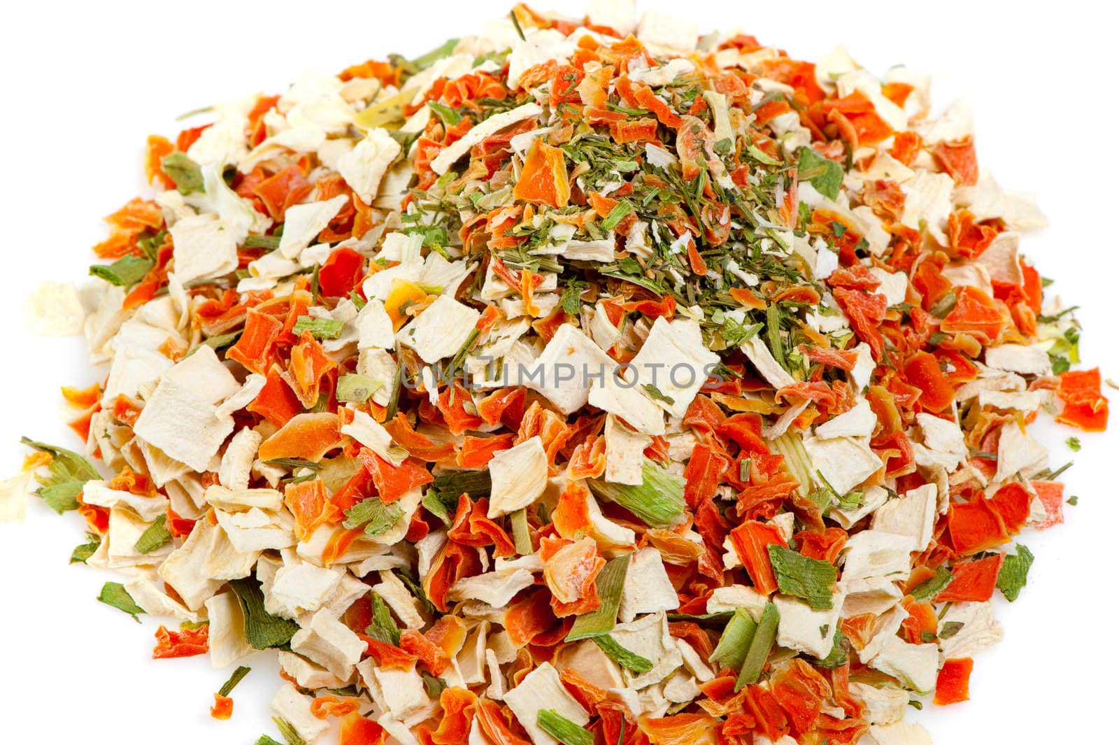 Heap dry spices. A set of colour dried seasonings isolated on a white background
