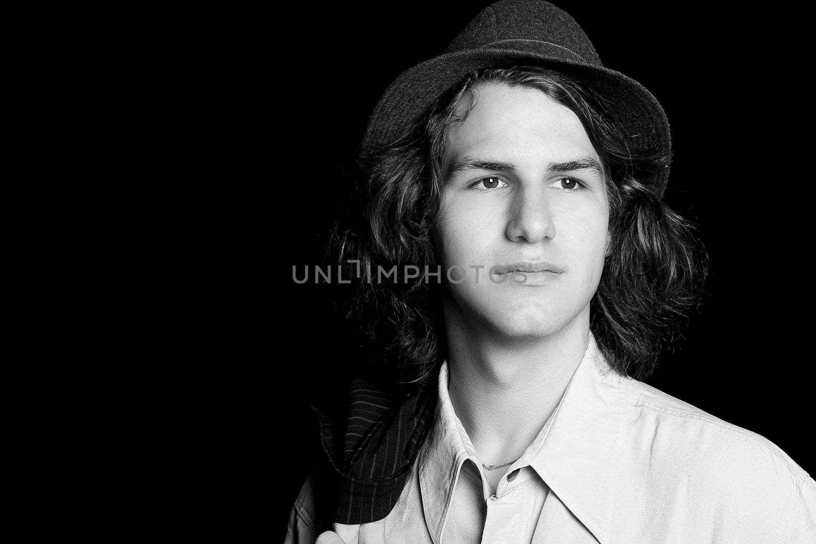 Portrait of a male teenager wearing a hat