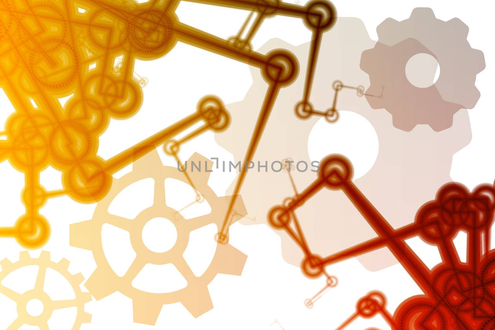 Futuristic Factory Robot Tech Arms Abstract Illustration