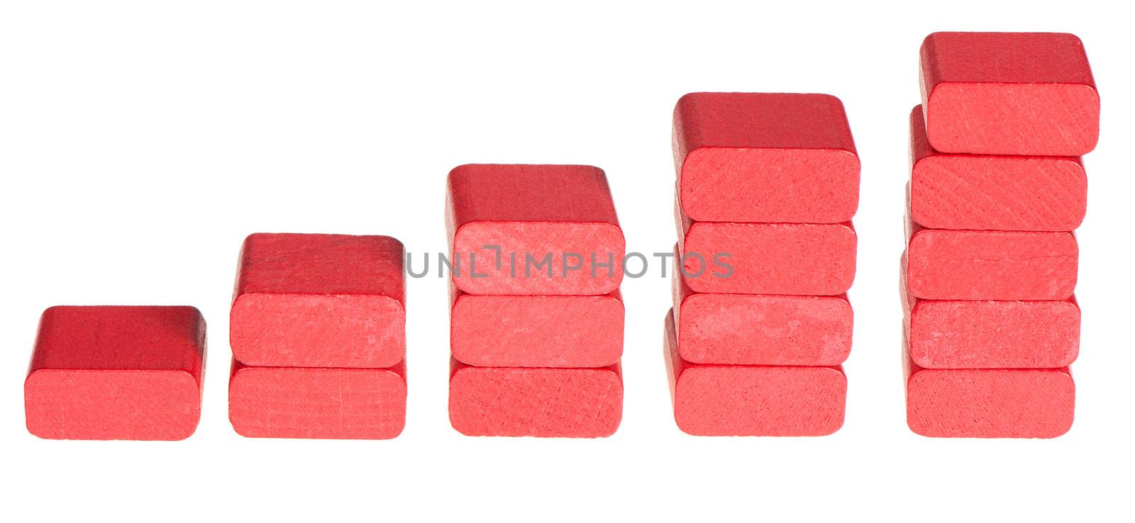 Colour wooden cubes. It is isolated on a white background