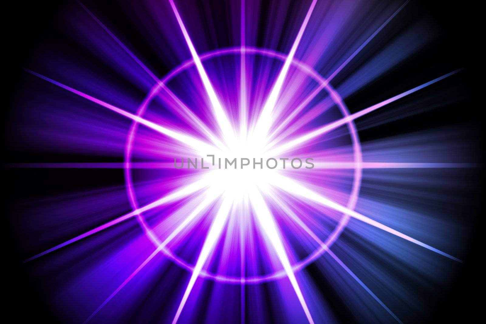 Purple Star Sunburst Abstract by kentoh