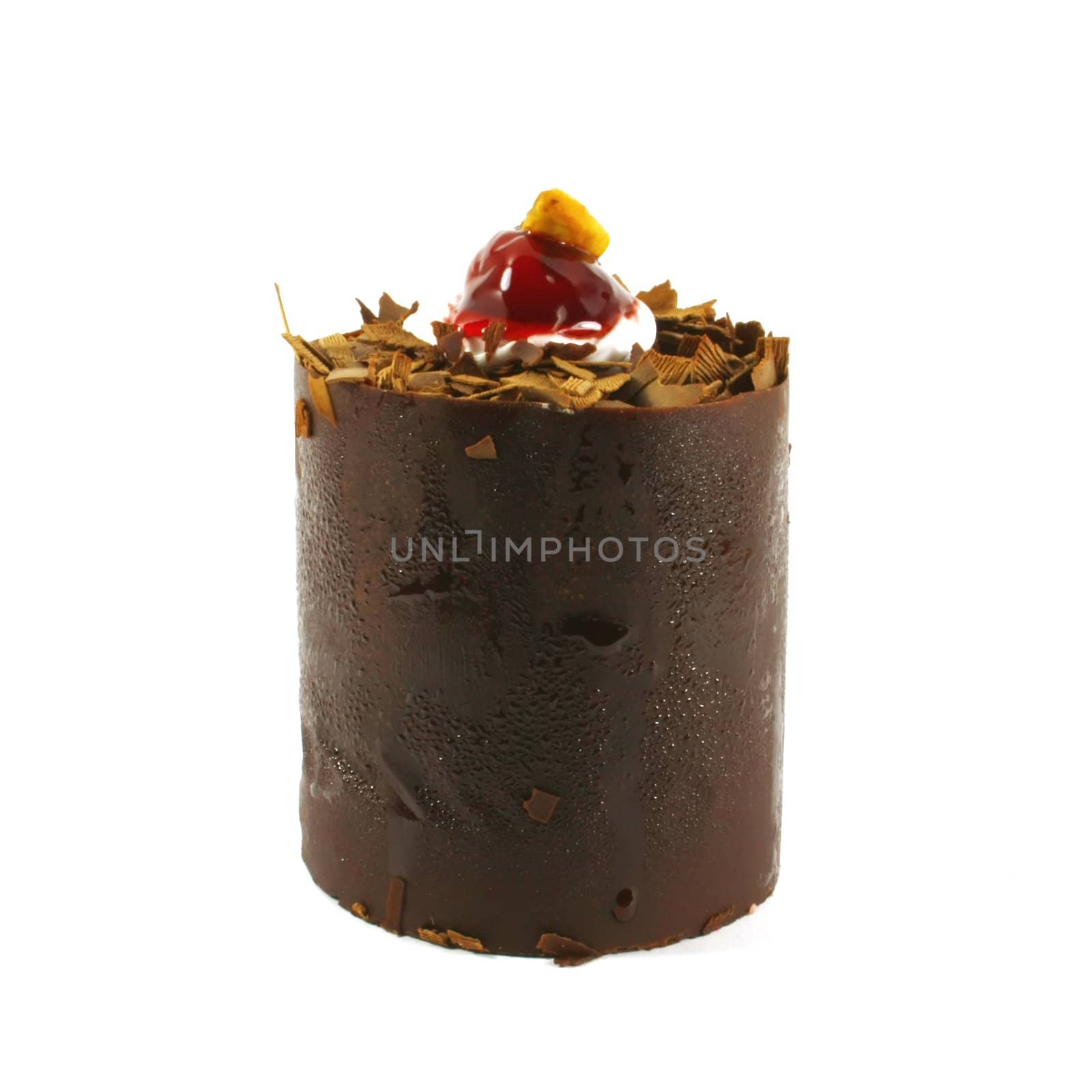 Fancy Chocolate Cake Isolated on a White Background