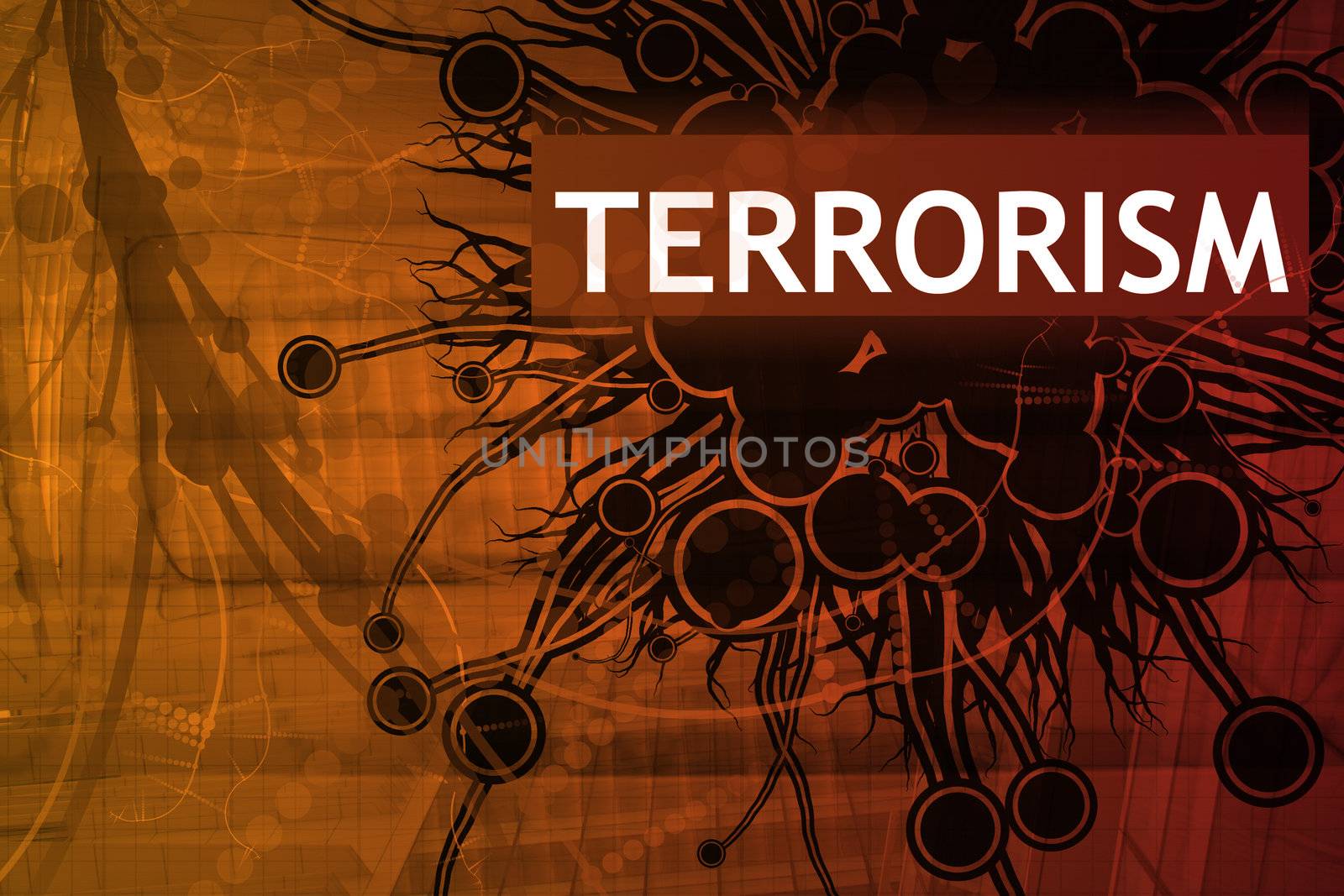 Terrorism Abstract Background in Red Tech Theme
